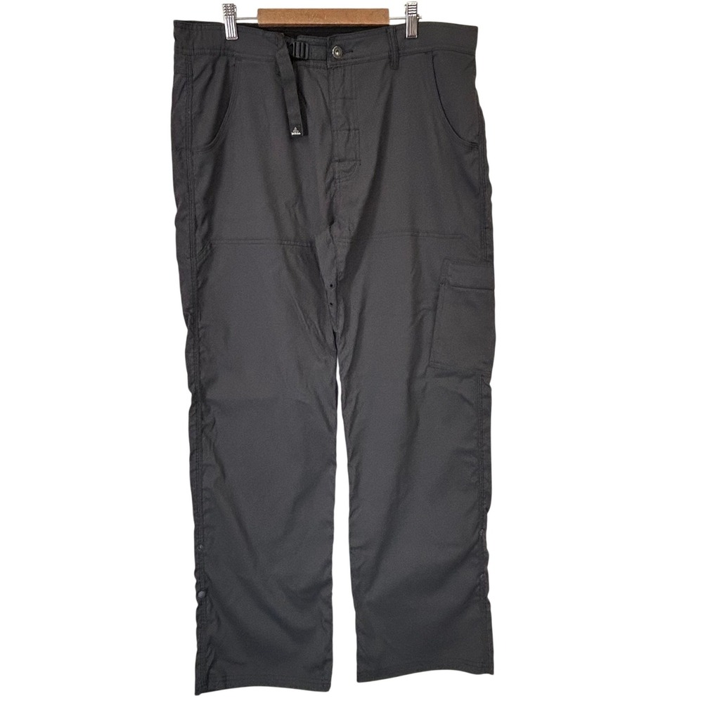 Prana Zion Cargo Pants Men XL 36x32 Gray Roll Up Utility Hiking Outdoor Gorpcore